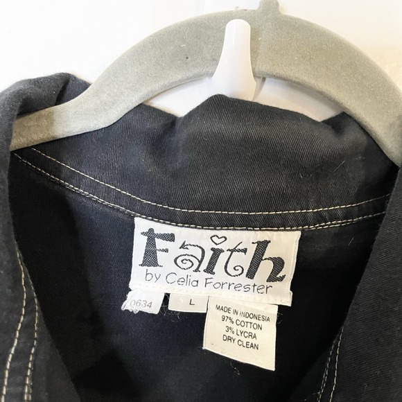 Faith by Celia Forrester Safari Tropical Beaded Button Up Beaded Jacket Artsy L - Picture 6 of 6